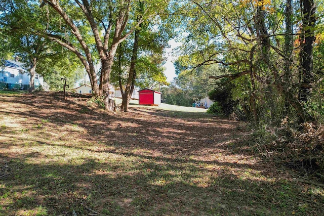 view of yard featuring an outbuilding