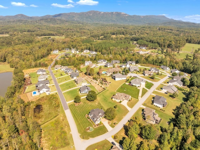 bird's eye view featuring a mountain view