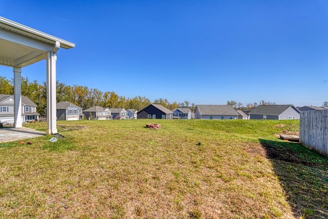 view of yard featuring a garage