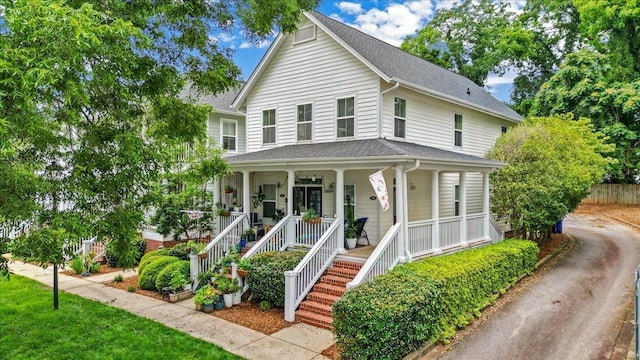 view of front of house featuring covered porch