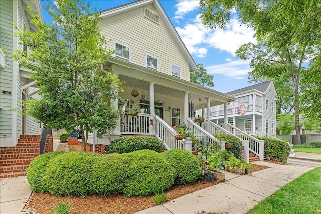 view of front of property with a porch