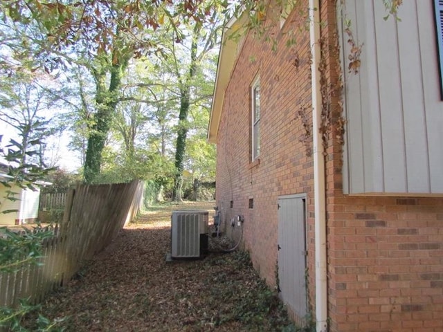 view of property exterior featuring central AC unit