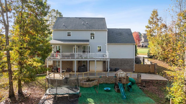 back of property with a trampoline