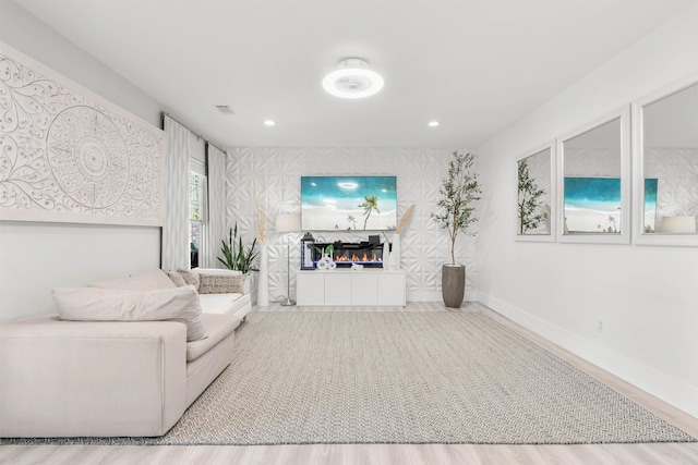 living room featuring hardwood / wood-style flooring