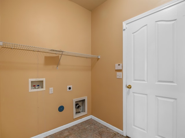 laundry room with hookup for an electric dryer and hookup for a washing machine