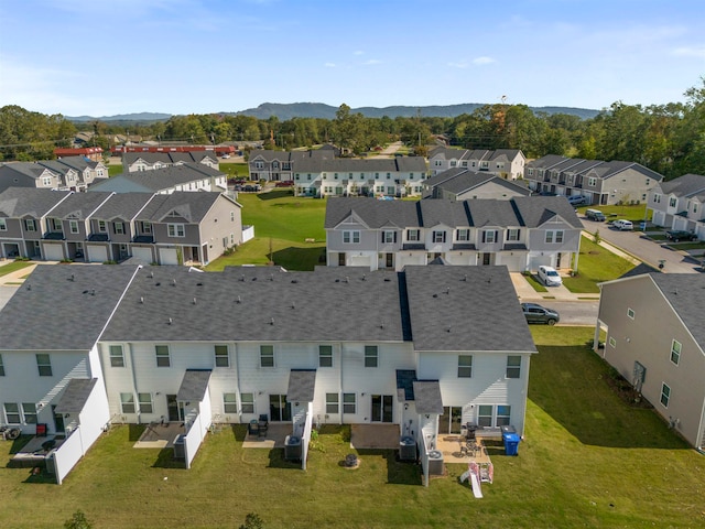 bird's eye view with a mountain view