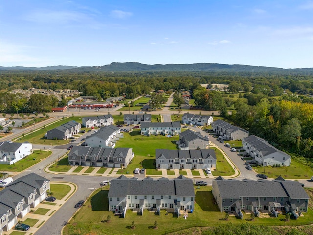 drone / aerial view with a mountain view