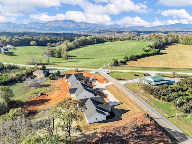 aerial view with a mountain view