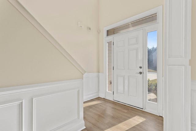 foyer featuring light wood-type flooring