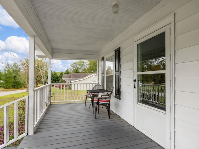 deck with covered porch