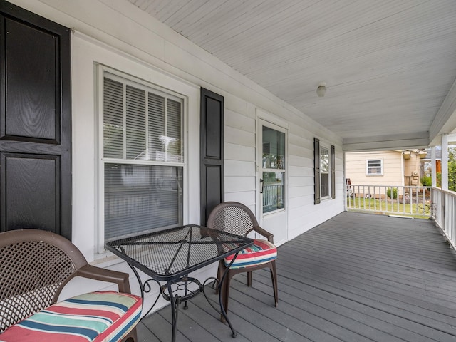 wooden deck with covered porch