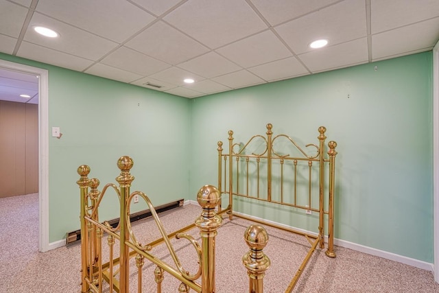 9 Brookdale Acres, Lyman, SC 29365 - bedroom with carpet, recessed lighting, a paneled ceiling, and baseboards