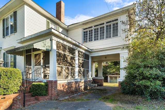 exterior space featuring covered porch