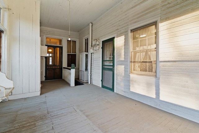 interior space with covered porch