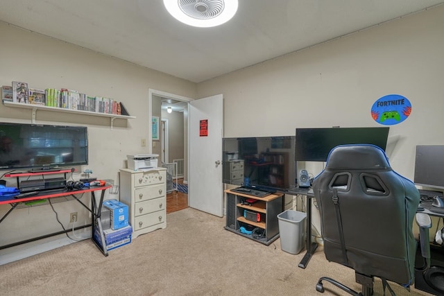 home office featuring carpet floors