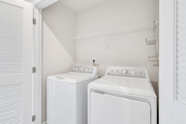 laundry area featuring washer and dryer