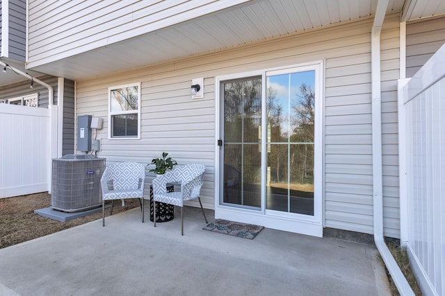 view of patio with central AC