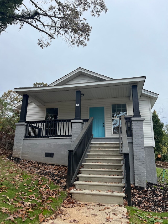 view of front of home with a porch