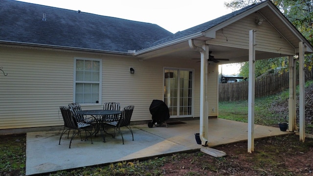 view of patio / terrace with ceiling fan