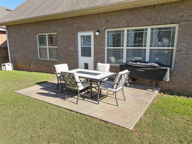 view of patio / terrace with a grill