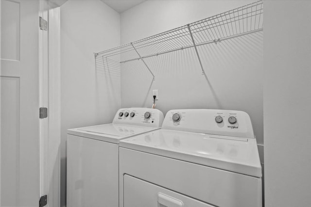 laundry room featuring washer and dryer