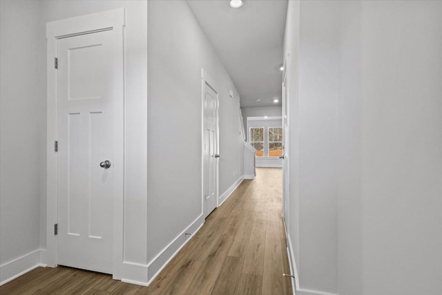 hallway featuring light hardwood / wood-style floors