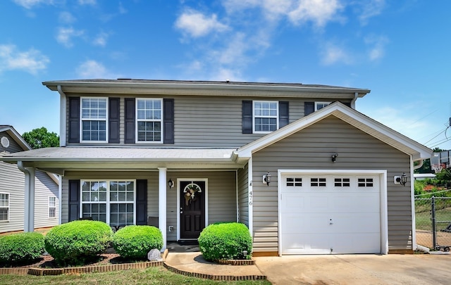 front facade featuring a garage