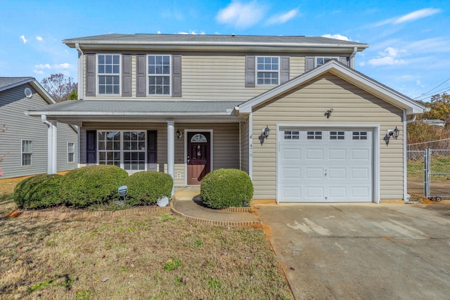 front of property featuring a garage