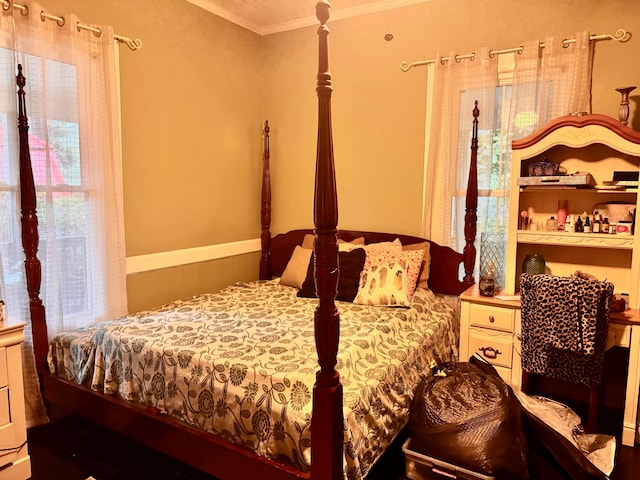 bedroom featuring ornamental molding