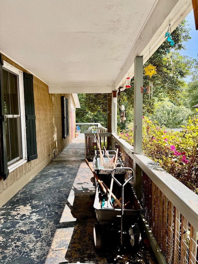 view of patio featuring a porch