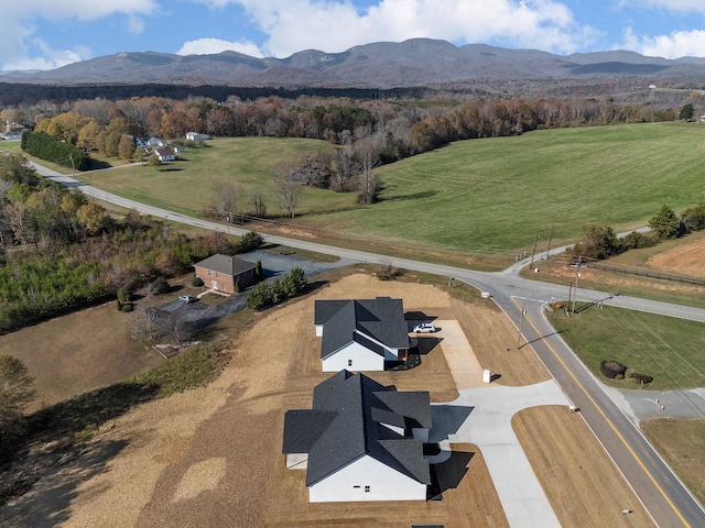 bird's eye view featuring a mountain view