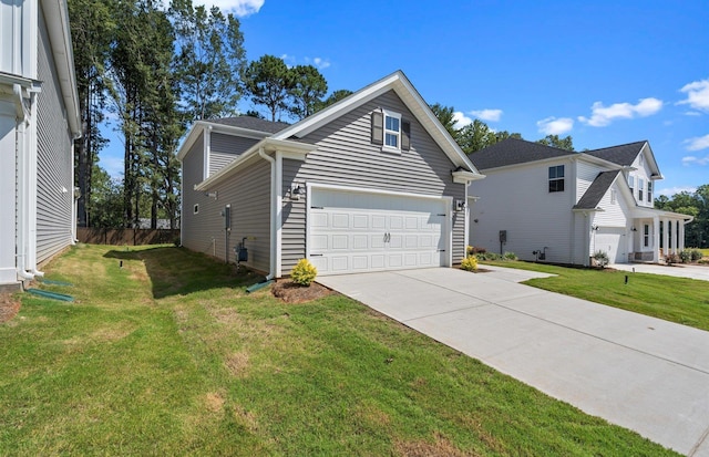 view of home's exterior with a lawn