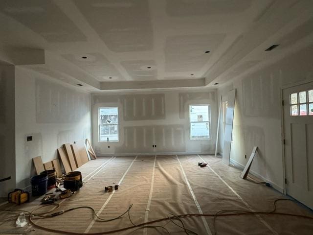 miscellaneous room featuring carpet and a wealth of natural light