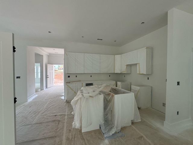 kitchen featuring white cabinetry