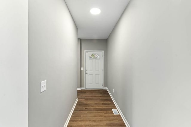 entryway featuring dark hardwood / wood-style flooring