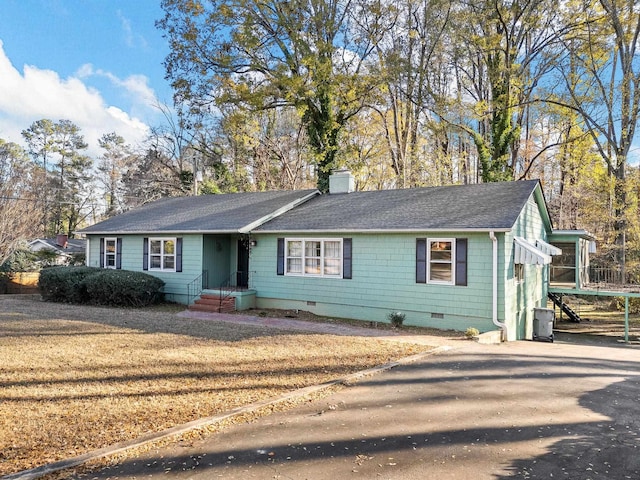 view of single story home