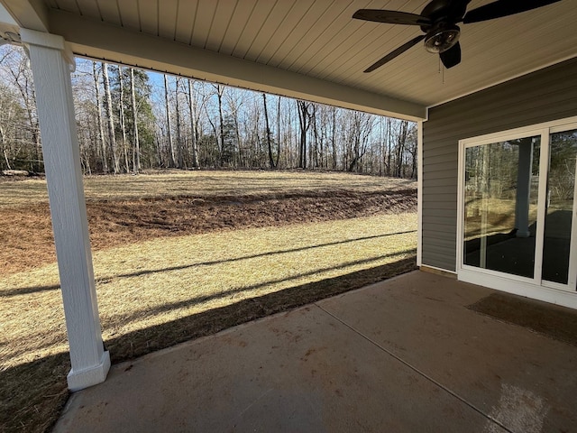 view of patio with ceiling fan