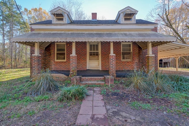 view of front facade with covered porch