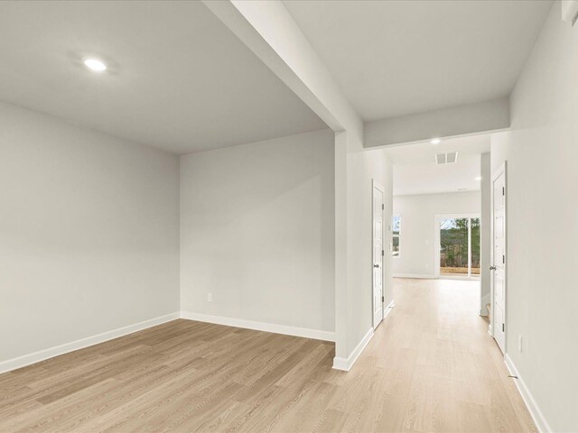 hallway featuring light wood-type flooring