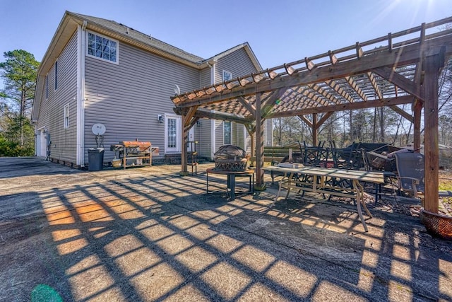 view of patio with a pergola