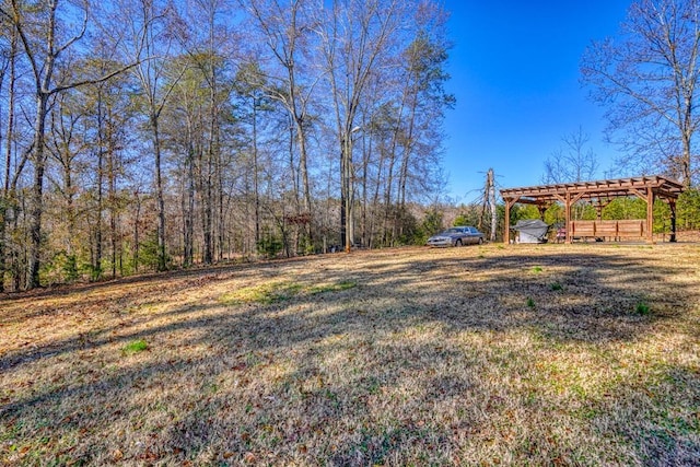 view of yard featuring a pergola