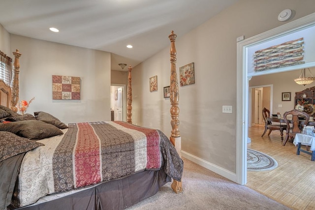 bedroom with carpet floors