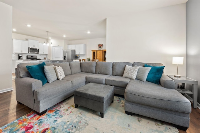 living room featuring hardwood / wood-style flooring