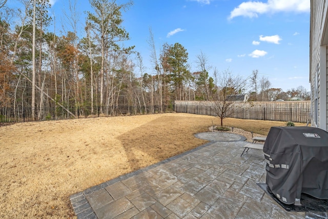 view of patio / terrace featuring a grill