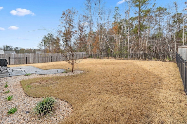 view of yard with a patio area