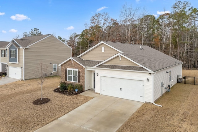 view of front of home with a garage