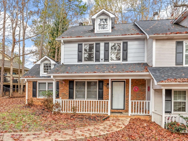 view of front of home featuring covered porch