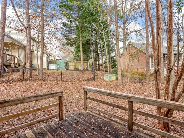 view of yard with a deck