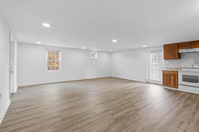 interior space with light hardwood / wood-style flooring