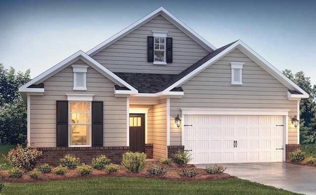 view of front of home with a garage